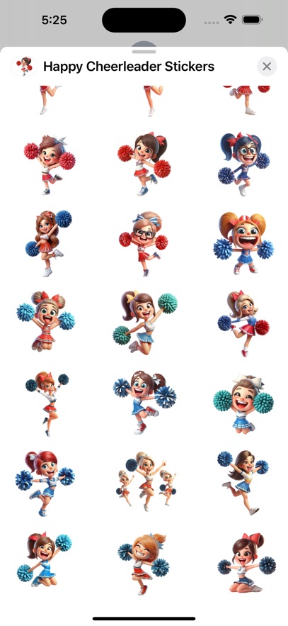 Happy Cheerleader Stickers