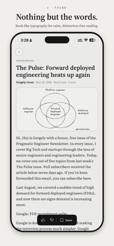 think - E-ink RSS Feed Reader iPhone screenshot