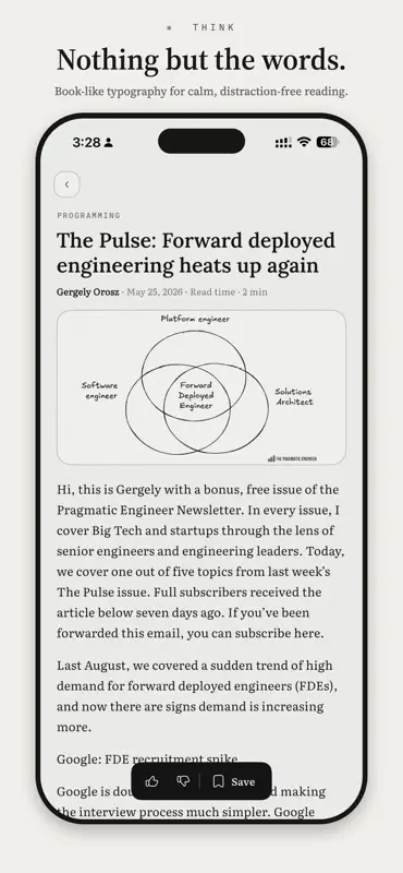 think - E-ink RSS Feed Reader screenshot 3 of 5