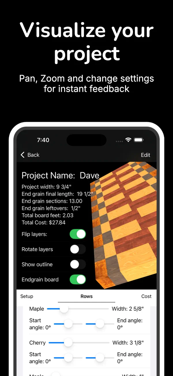 Screenshot #2 pour Cutting Board Calculator