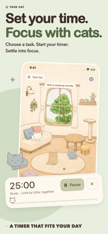 Task Cat: Focus & Study Timer Screenshot 2 of 8