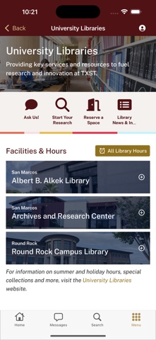 Texas State University Mobile iPhone screenshot