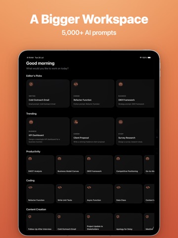 Prompt Mint: AI Library iPad screenshot