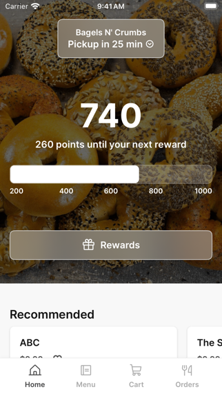 Bagels N' Crumbs app screenshot