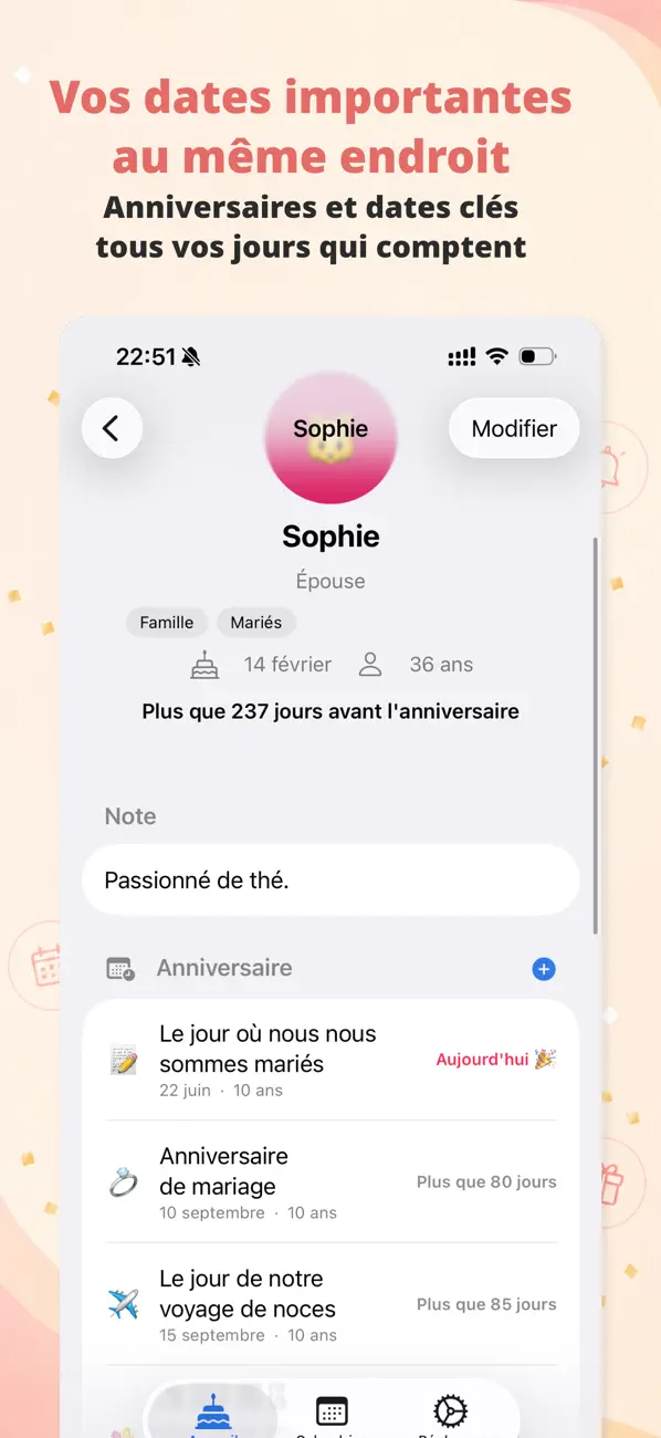 Screenshot #2 pour Anniv : anniversaires, cadeaux