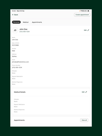 Fresh Clinics App V2 iPad screenshot 3