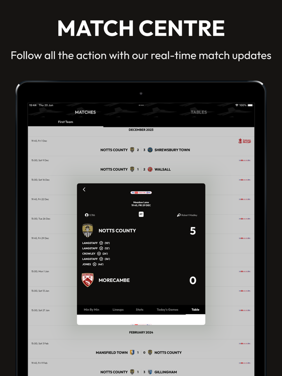 Notts County FC iPad screenshot 6 - Sports app