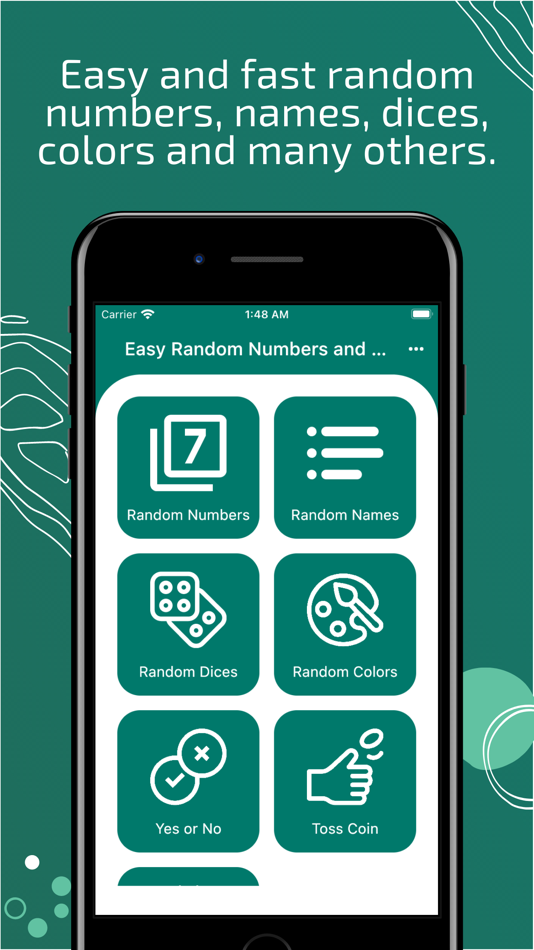 #1. Easy Random Numbers and Names (iOS) بواسطة: Wiliam Goncalves Pinto