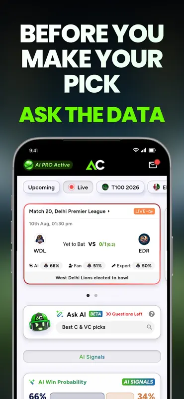 AllCric AI-Cricket Predictions screenshot 1 of 6