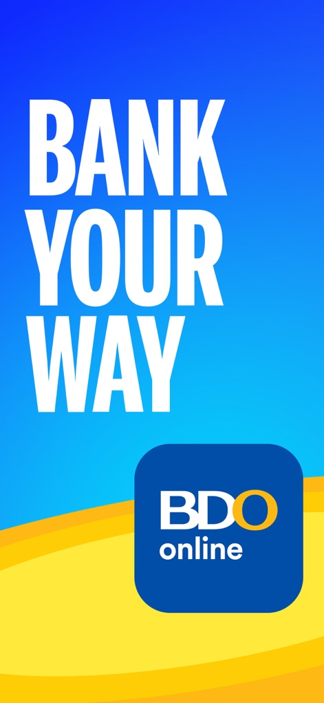 BDO Online - This concluding view highlights the prominent 'BDO Online' logo and the empowering slogan 'Bank Your Way,' encapsulating the app's user-centric philosophy.