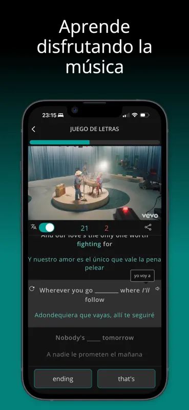 LyricFluent: Aprende inglés screenshot 6 of 10