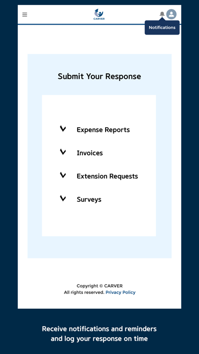 Carver Partner Portal Screenshot