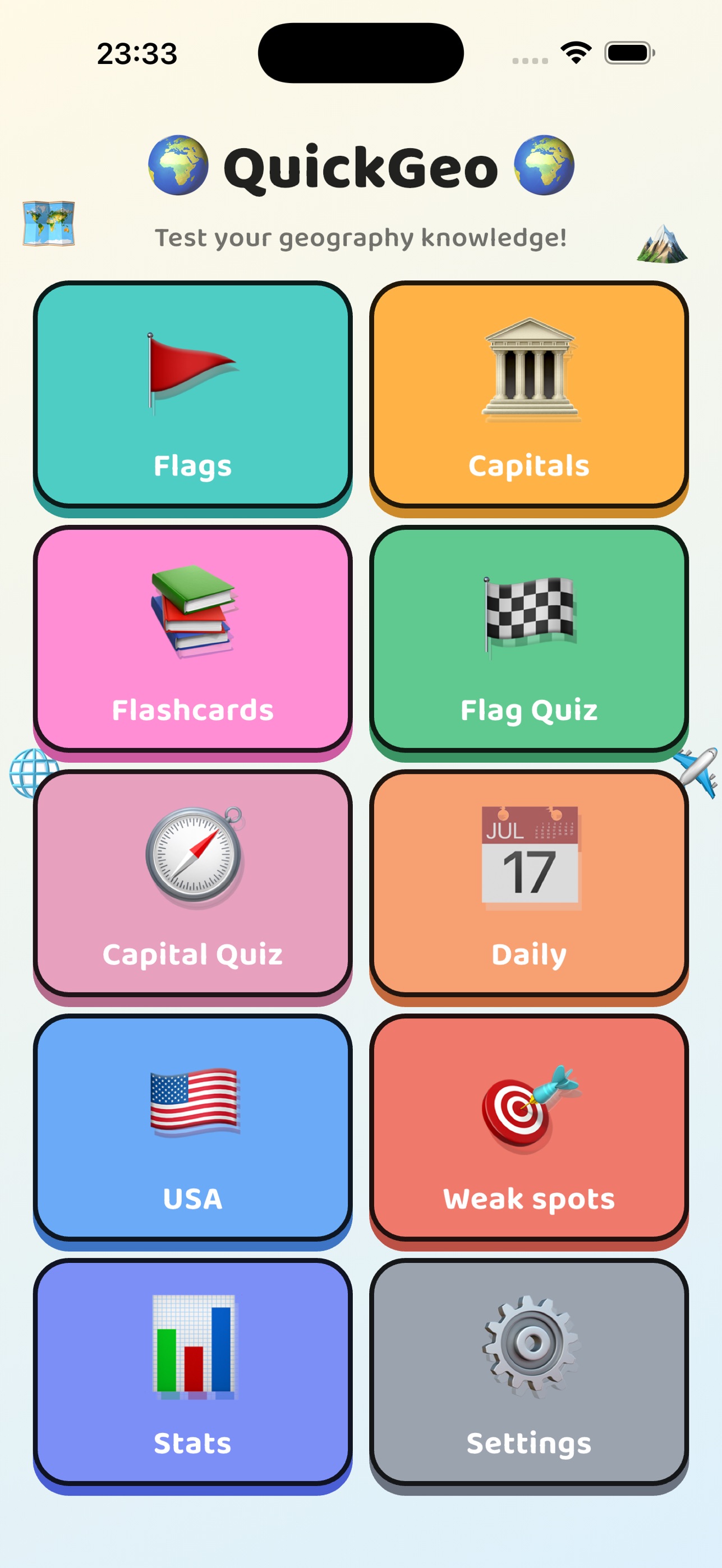 Screenshot 1 of QuickGeo: Geography Quiz