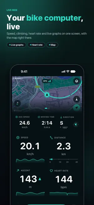 Live Ride: Cycling GPS Tracker screenshot 1
