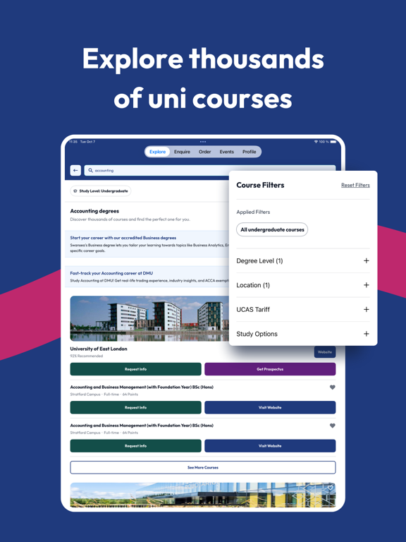 Uni Compare: Degree Courses UK iPad screenshot 4 - Education app