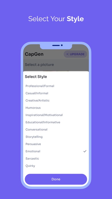 AI Captions & hashtag - CapGen Screenshot