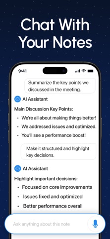 AI Note Taker & Speech to Text iPhone screenshot