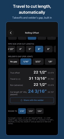 PipeBook Pipefitter Calculator app screenshot