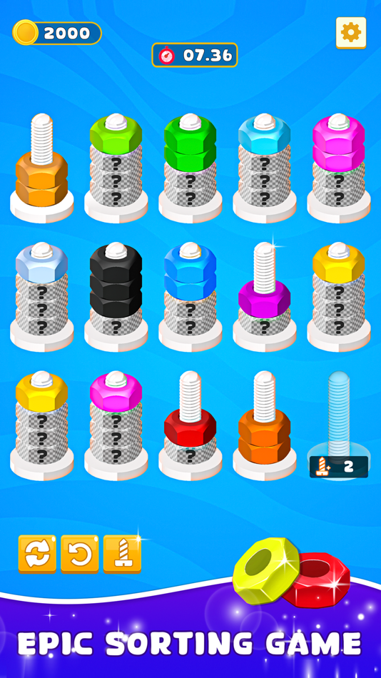 #7. Nuts Color Bolts: Sorting Game (iOS) Bởi: The Game Storm Studios (Pvt) Ltd