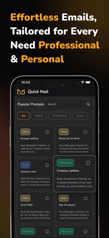 AI Email Writer - QuickMail iPhone screenshot