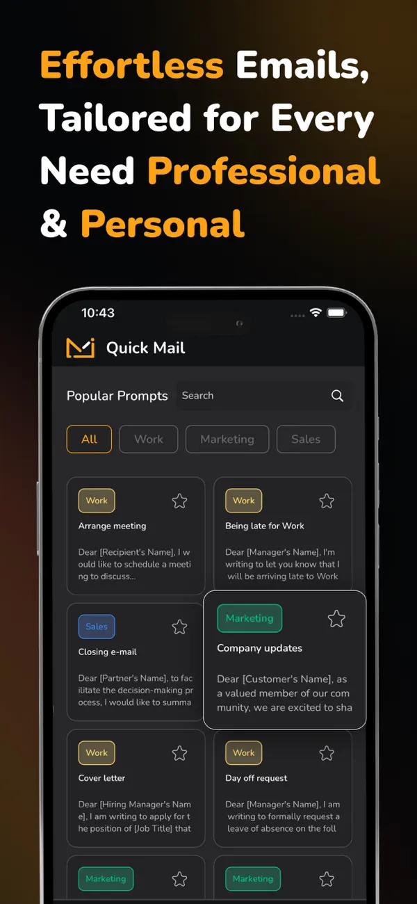 Screenshot #3 pour QuickMail: Rédacteur Email IA