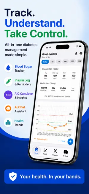 Blood Sugar Monitor - GlucoAI screenshot 1