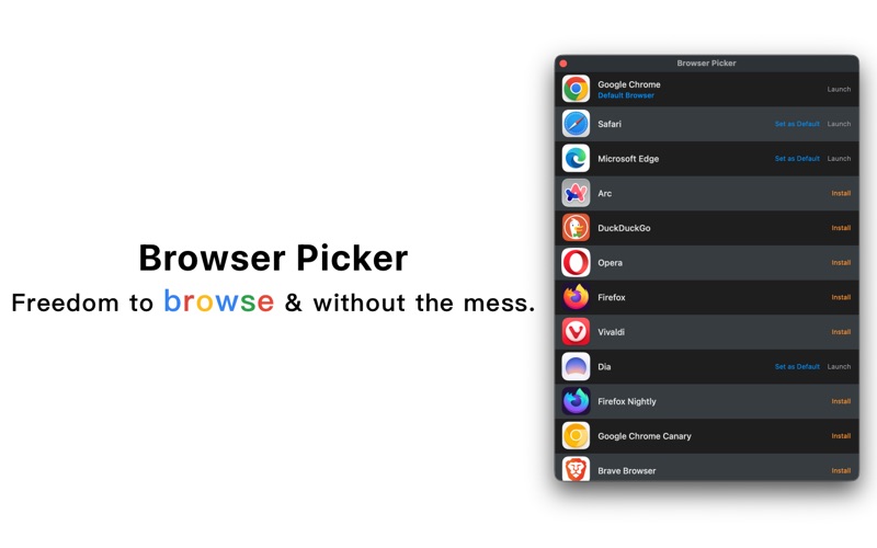 Browser Picker app screenshot