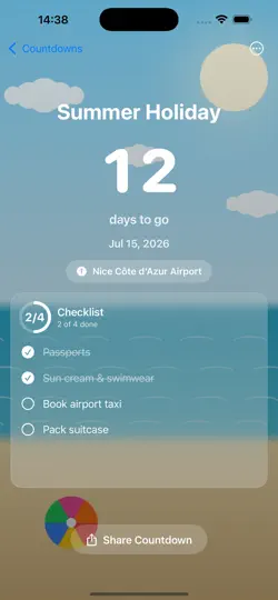 Screenshot von Countdown By JustZayn auf dem iPhone 3