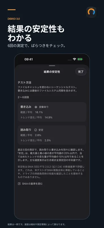 Diskio：SSD・ストレージ速度測定 screenshot 2 of 6