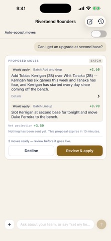 Knute: Autonomous Fantasy GM iPhone screenshot