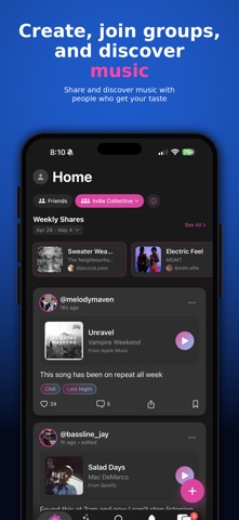 Tunesday: Share Music Weekly iPhone screenshot
