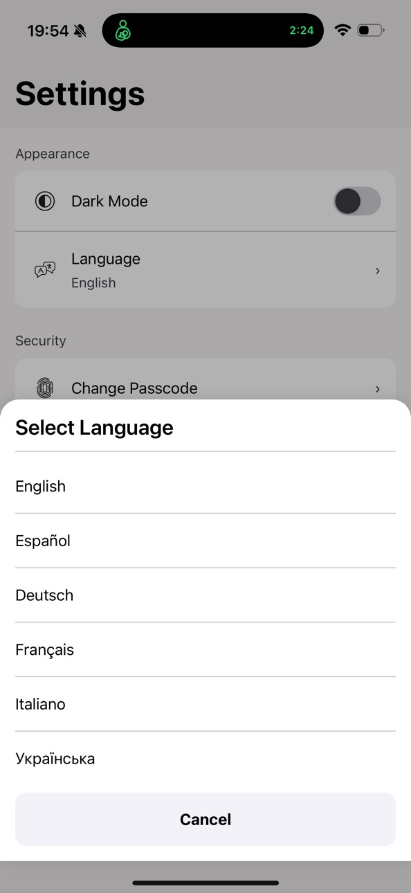 iPhone screenshot