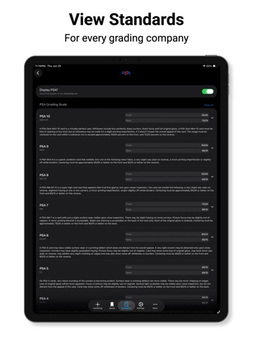 Card Centering Calculator iPad screenshot