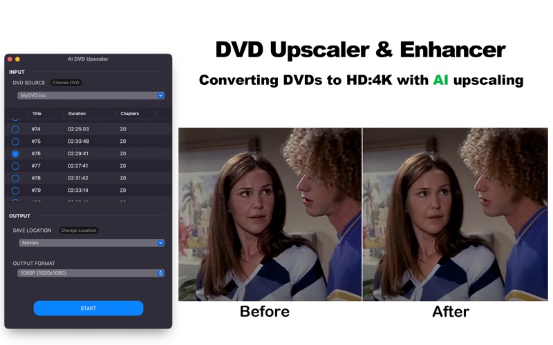 AI DVD Upscaler app screenshot