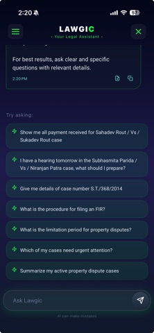 Lawyers Diary Pro screenshot