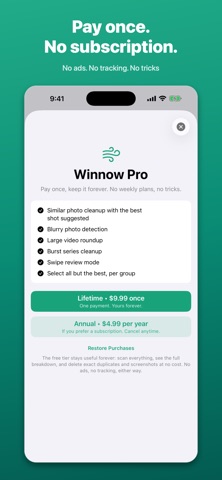 Winnow Photo Cleaner iPhone screenshot