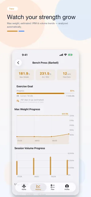 Trero: Workout Log & Goals screenshot 2
