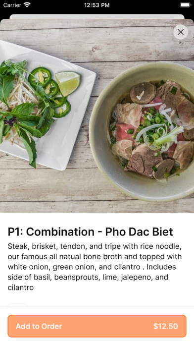 Pho Binh iPhone screenshot 3 - Food & Drink app