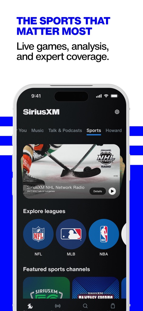 SiriusXM: Music, Sports & News - Comprehensive Sports Hub