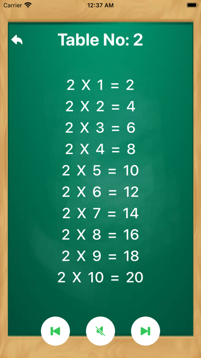 Math Tables + Screenshot