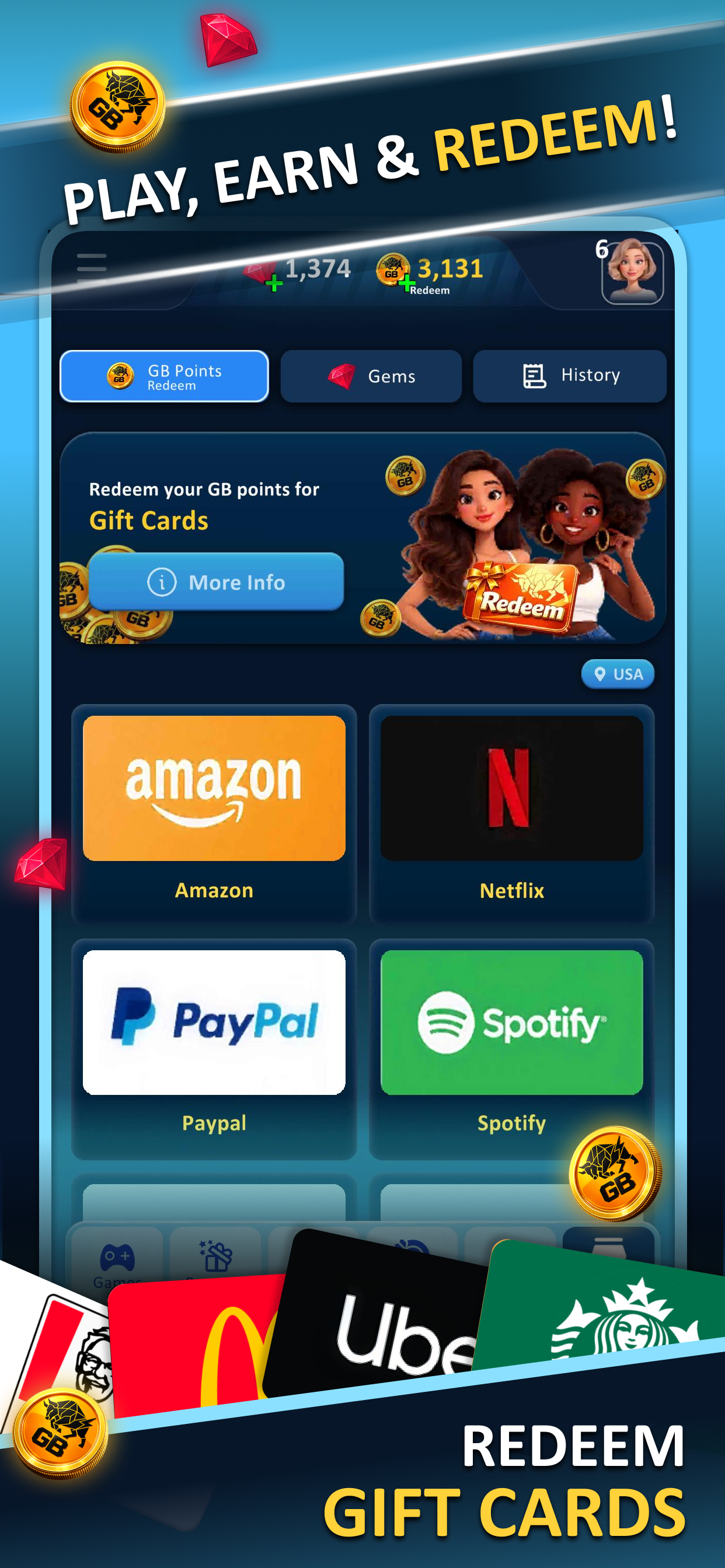 Gamebull: Play & Win Prizes