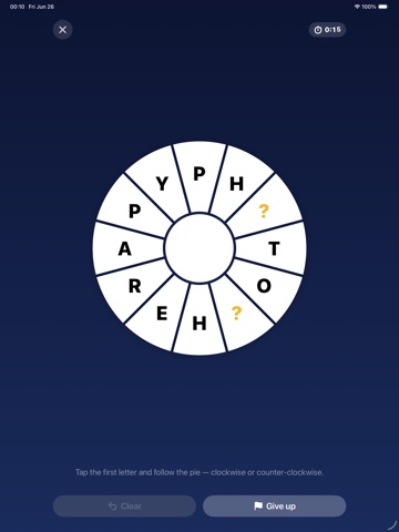 Pie Puzzle: Word Game iPad screenshot