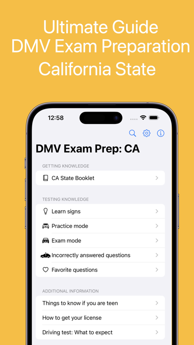 DMV Exam Prep (CA State) Screenshot