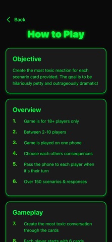 Toxic - The Card Game iPhone screenshot