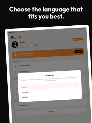 Gattr: Import any recipes iPad screenshot