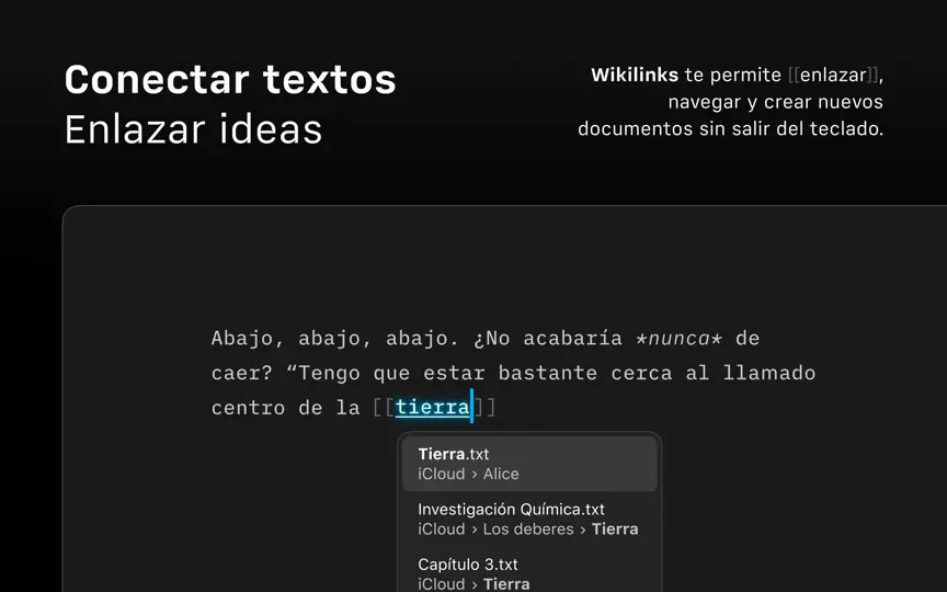 Captura de pantalla de IA Writer en iPhone 7