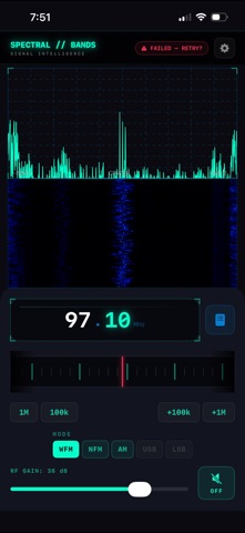 Spectral Bands: SDR Client iPhone screenshot