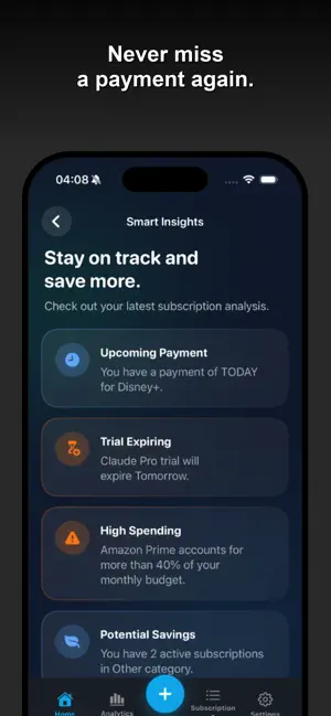 SubZero: Subscription Tracker screenshot 2