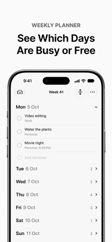 Weeklist: Weekly Planner Screenshot 3 of 4