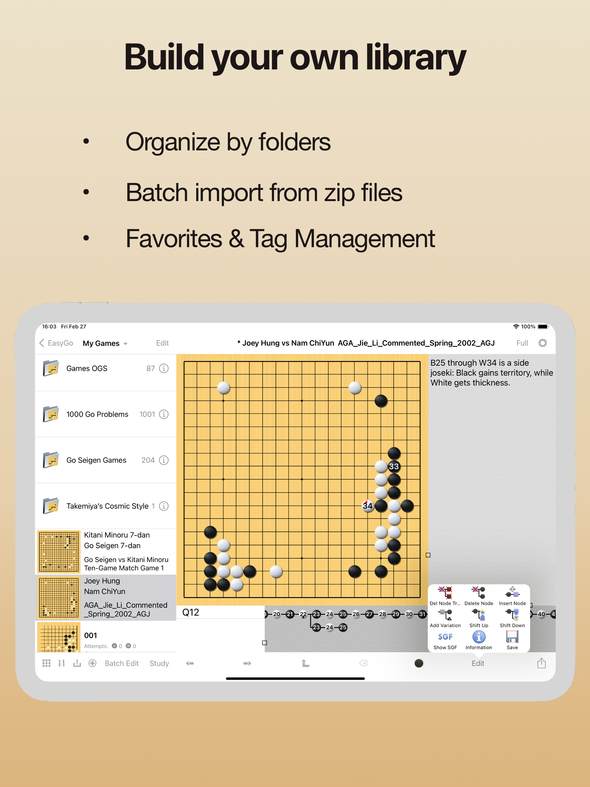 EasyGo Pro-Tsumego, SGF editor